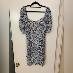 Worn Once! Ditsy Floral Ruched Mini Dress